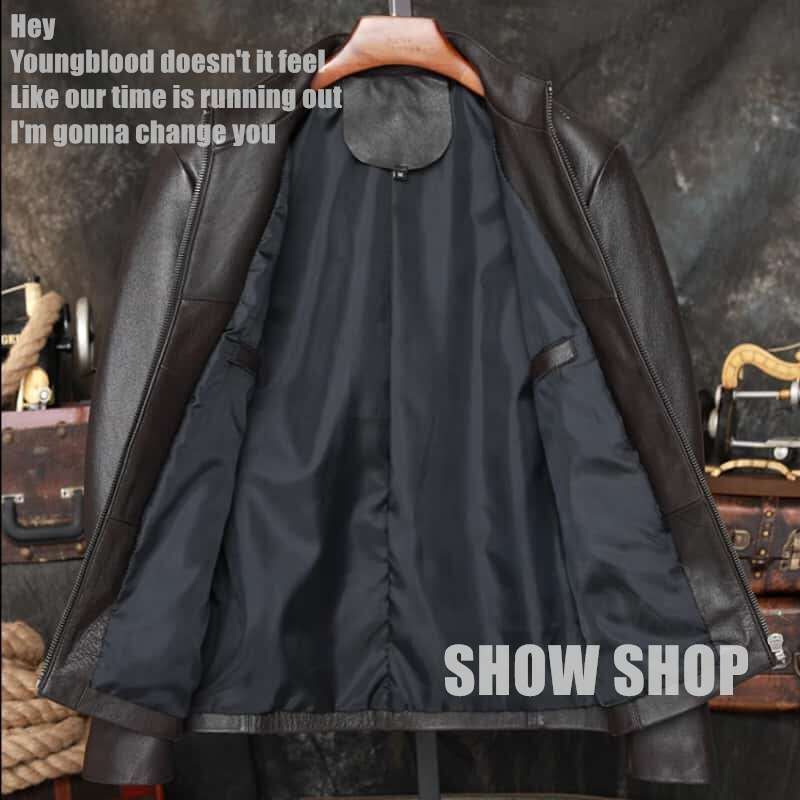 美品 メンズファッションニューヨーク シンプルレザージャケット上質