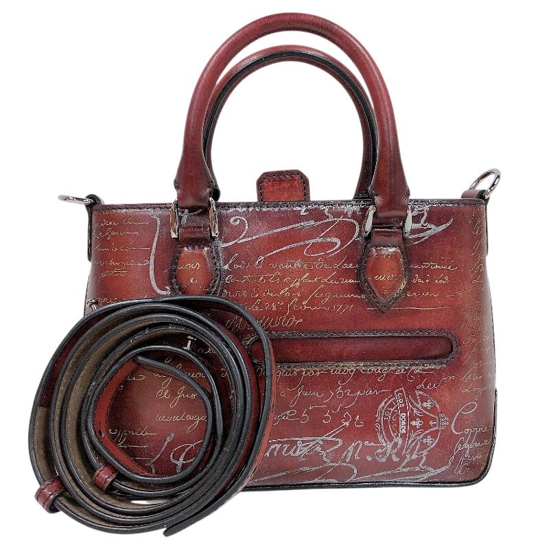 ベルルッティ Berluti トゥジュール ガリバー スクリットレザーメッセンジャー MB1108 ブラウン レザー ユニセックス ハンドバッグ