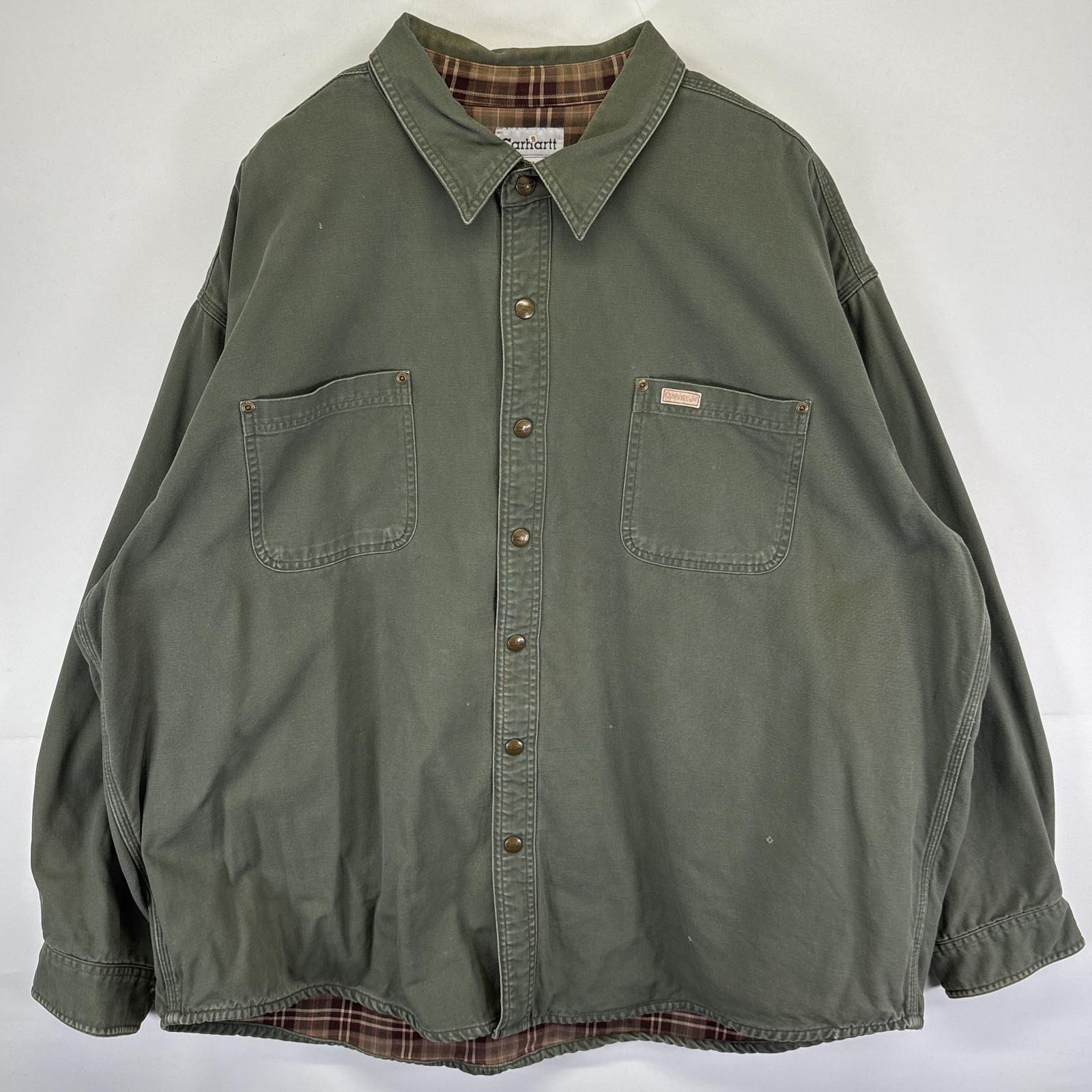 古着 carhartt ワークシャツ ジャケット ネイビー　サイズ2XL 6ffc0b42f22701284c3e234ff49cb1