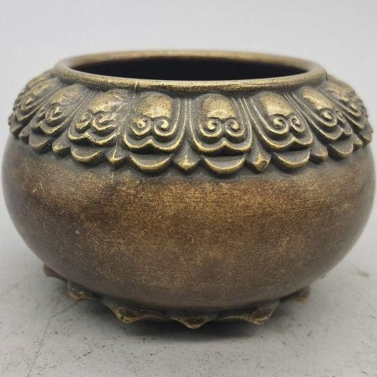 蓮華香炉 銅器 招財進宝 聚宝盆 装飾品 工芸品 美術品 置物