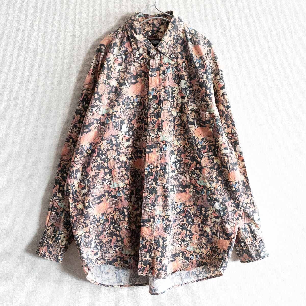 古着 宗教柄 シャツ vintage 90s 80s STUSSY(ステューシー) / 宗教柄/80s～/黒タグ/USA製/半袖シャツ