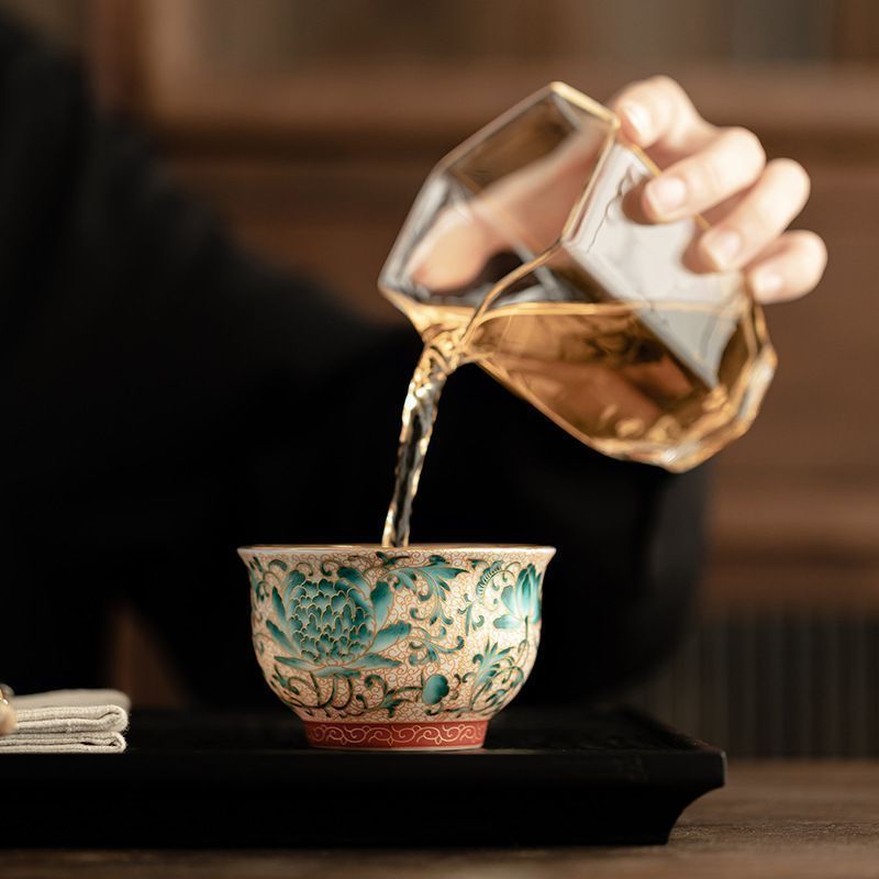(高級陶器)茶道  /  お茶会用の器。(   新品未使用・箱入  ) 新品・未使用】 陶器 ティーカップ 手作り セラミック 茶盞 お