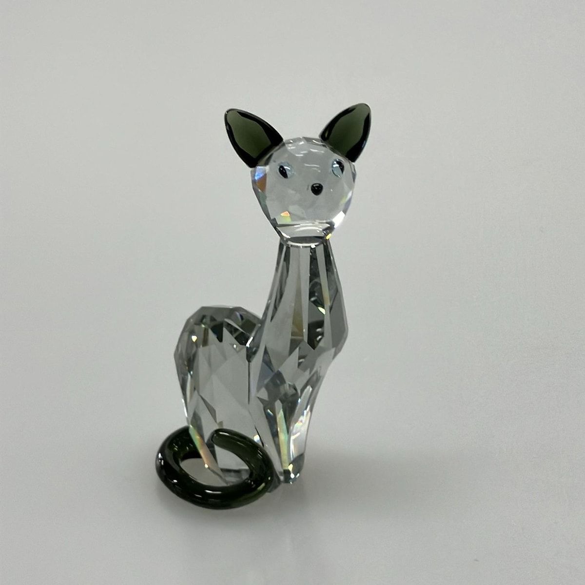 SWAROVSKI スワロフスキー 小物 - クリア×黒 置物|ネコ