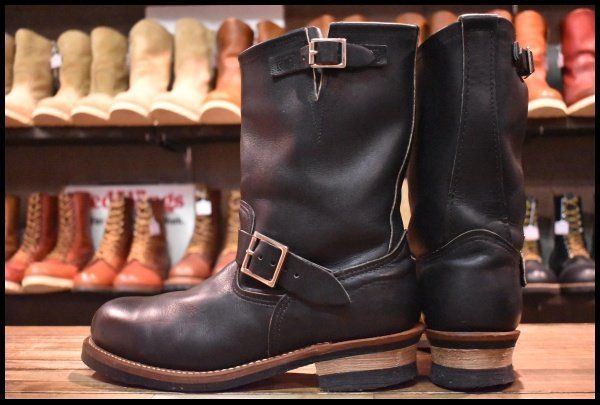 【10D 良品 14年】レッドウィング 9085 エンジニア 黒 ブラック ハーネス スチールトゥ ブーツ redwing 2268 HOPESMORE【EI100】