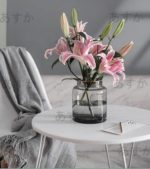 フラワーベース ガラス グレー Creer Scenery 21.5cm 【あすか】花瓶 ガラス 透明 グレー 花器 フラワーベース ガラスベース ガラスボトル アレンジ インテリア 水栽培 生け花 造花 おしゃれ シンプル インテリア