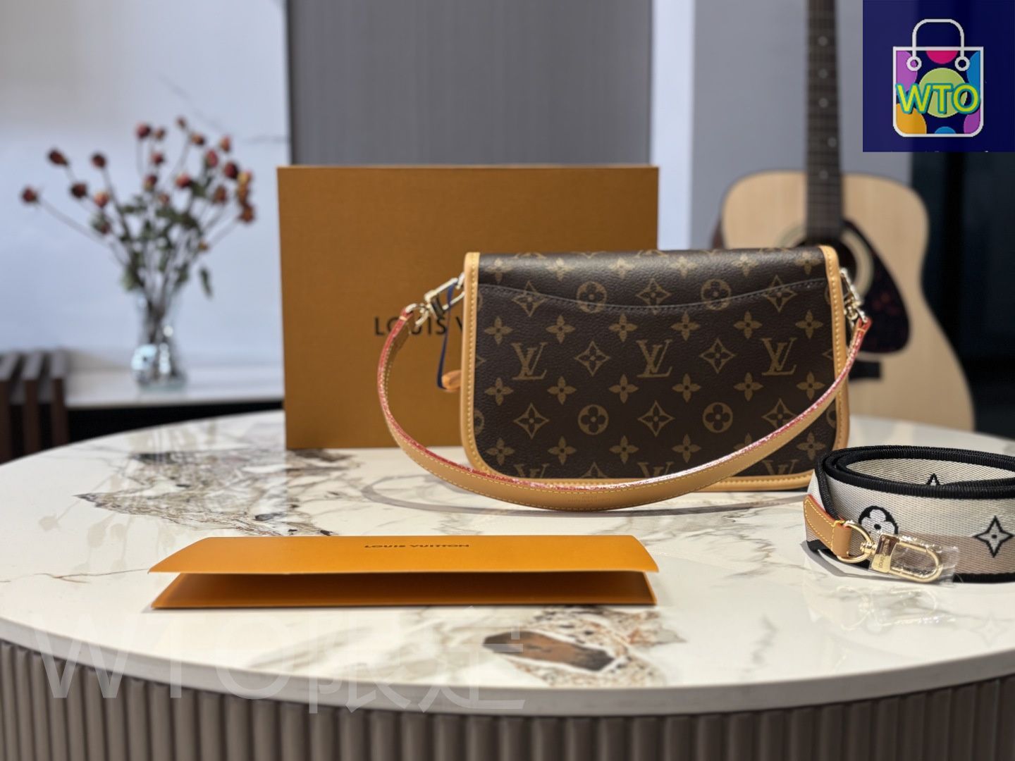 今日 LV Diane ファジーボックス 頭層牛皮 折りたたみギフトボックス付き-WTO輸入3