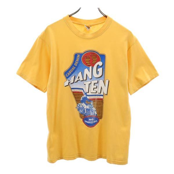 ハンテン 70s ヴィンテージ クルーネック 半袖 Tシャツ M イエロー系 HANG TEN メンズ 【中古】  【230904】 メール便可