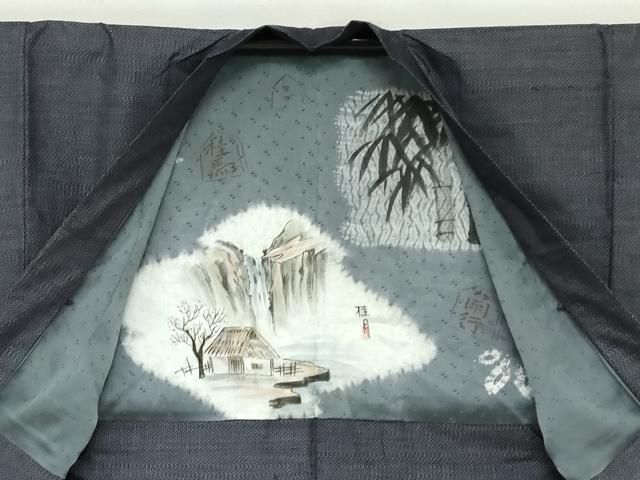 平和屋着物□極上 男性 本場大島紬 アンサンブル キングサイズ 長羽織  