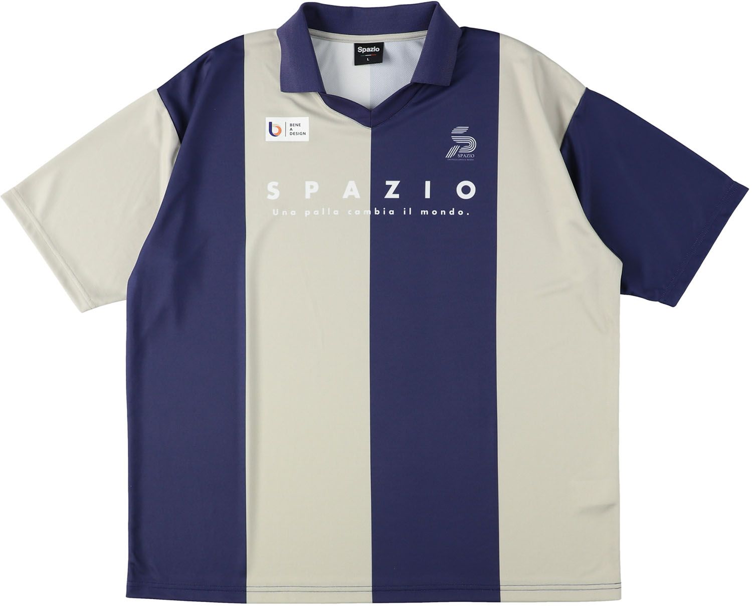 スパッツィオ Spazio フットサル スキッパーオーバーポロ メンズ レディース 接触冷感 吸水 速乾 UVケア 通気性 オーバーサイズ 襟付き ロゴ 熱中症対策 半袖シャツ 運動 部活 練習  TP0646 21 ネイビー