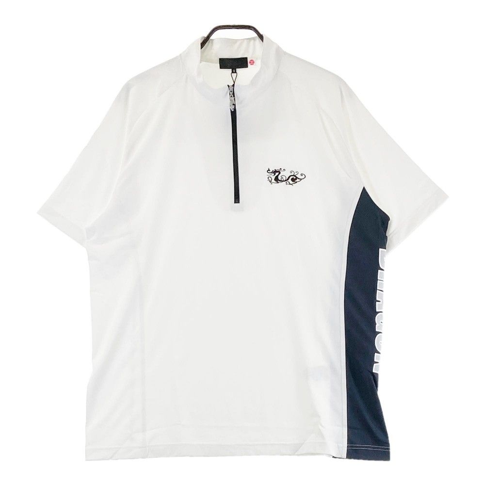 サイズ 5 DANCE WITH DRAGON ダンスウィズドラゴン 半袖ハーフジップTシャツ ホワイト系 240101449055 ゴルフウェア メンズ ストスト
