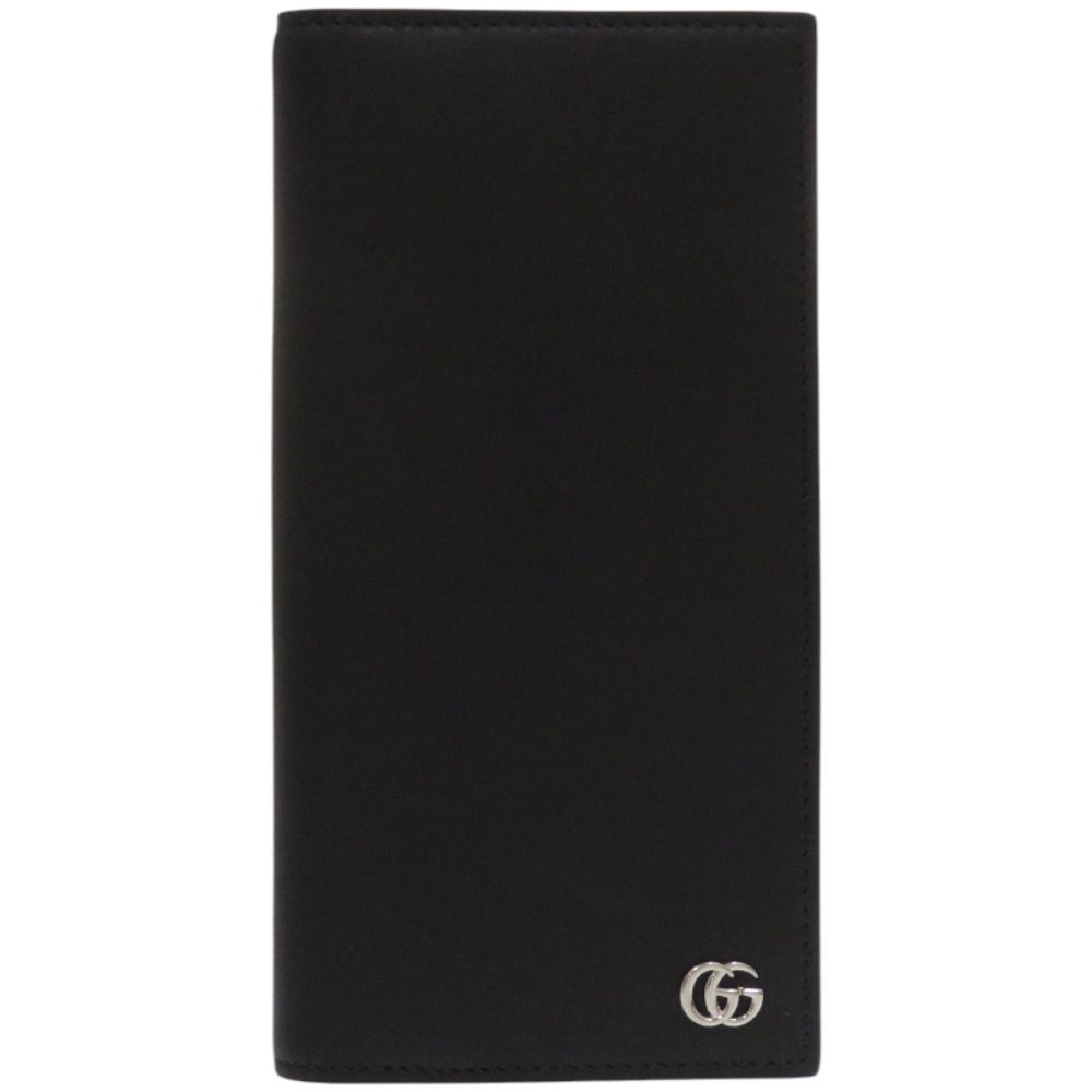 グッチ ダブルG ロングウォレット 835054 グレインレザー ブラック グレー 長財布 1243 GUCCI