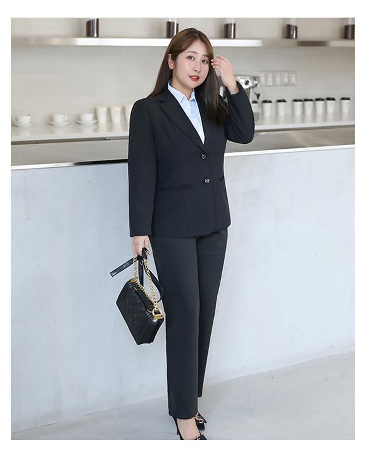 長袖 大きいサイズ ビジネススーツ レディース ストレートパンツ