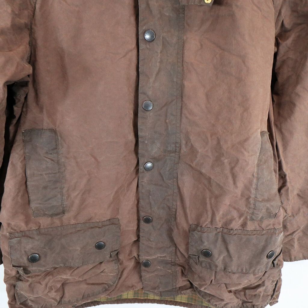 90年代 イングランド製 Barbour バブアー BEAUFORT オイルドジャケット ワーク ユーロ ブラウン (メンズ C42/107CM)  中古 古着 O8421