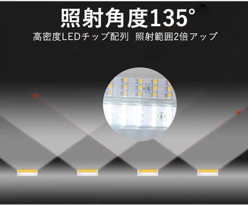 究極爆光三列 ledテープライト 白 電球色 264SMD/M 5m IP68