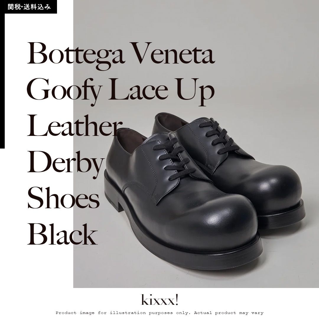 Bottega Veneta Goofy Lace Up Leather Derby Shoes Black ボッテガヴェネタ グーフィー
