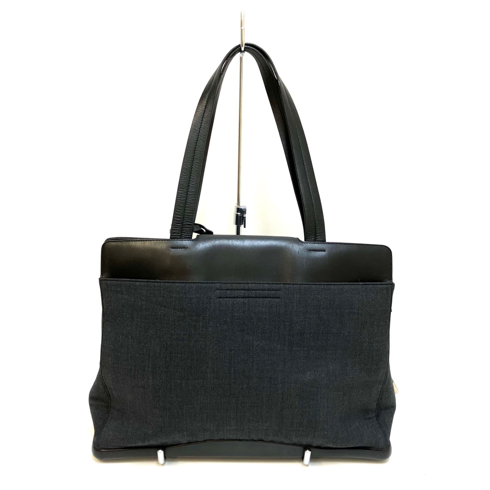 PRADA＊プラダ トートバッグ 黒 ギャランティカード有 底面ラバー部分 