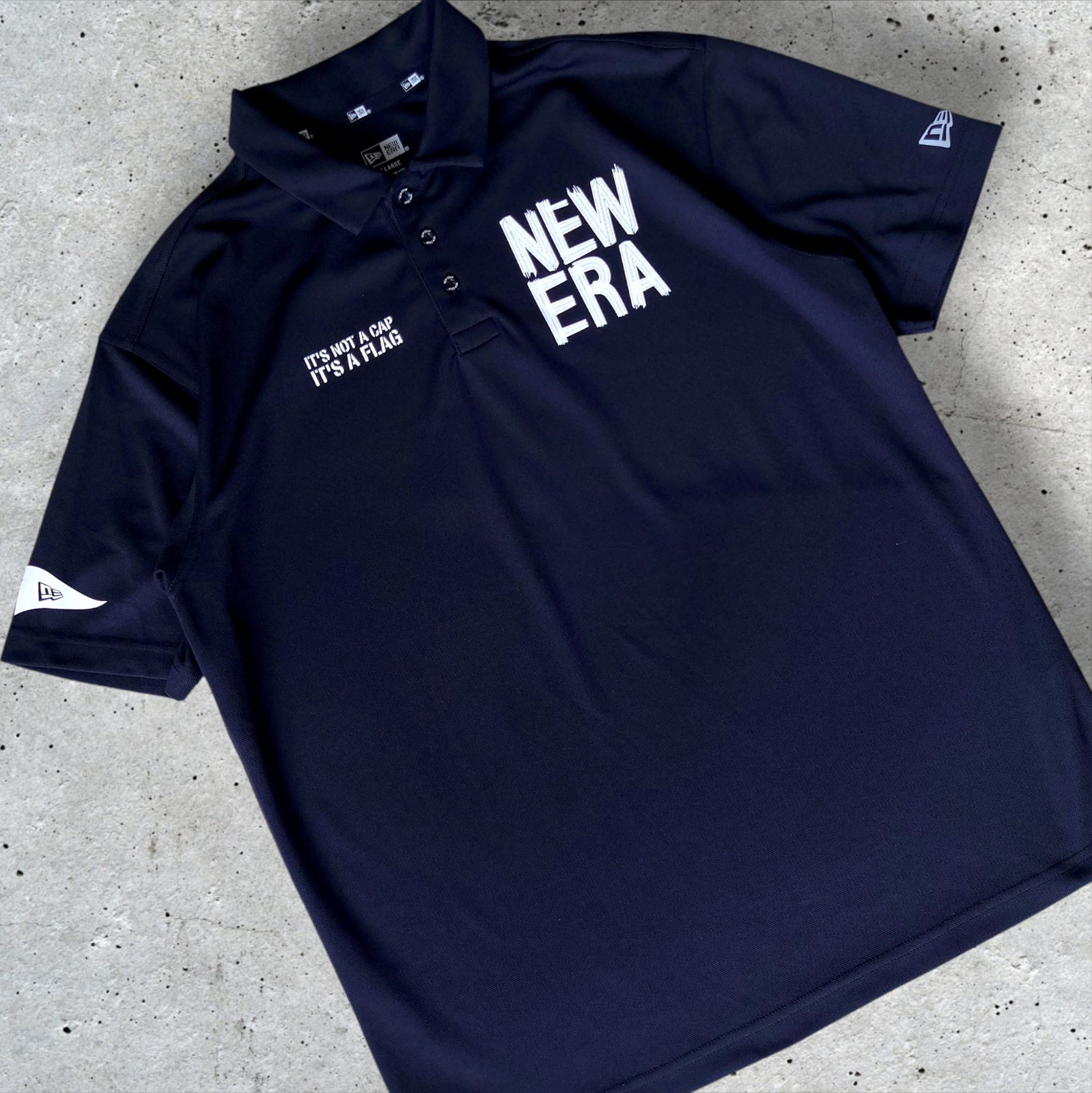 極美品 NEWERA GOLF マルチロゴ ショートスリーブ ポロシャツ　黒 極美品 NEWERA GOLF マルチロゴ ショートスリーブ ブラック