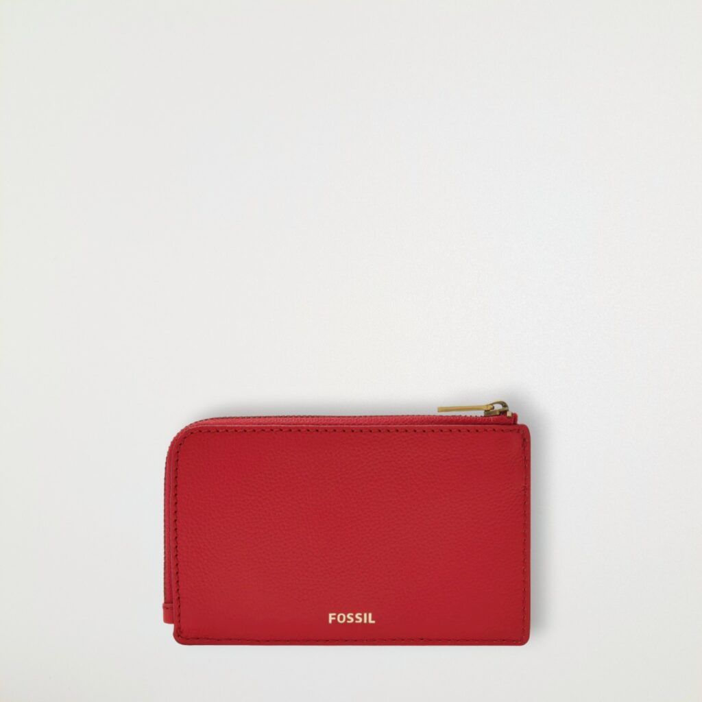 FO-303 Fossil フォッシル Jori レザー ジップ カードケース コインケース レッド