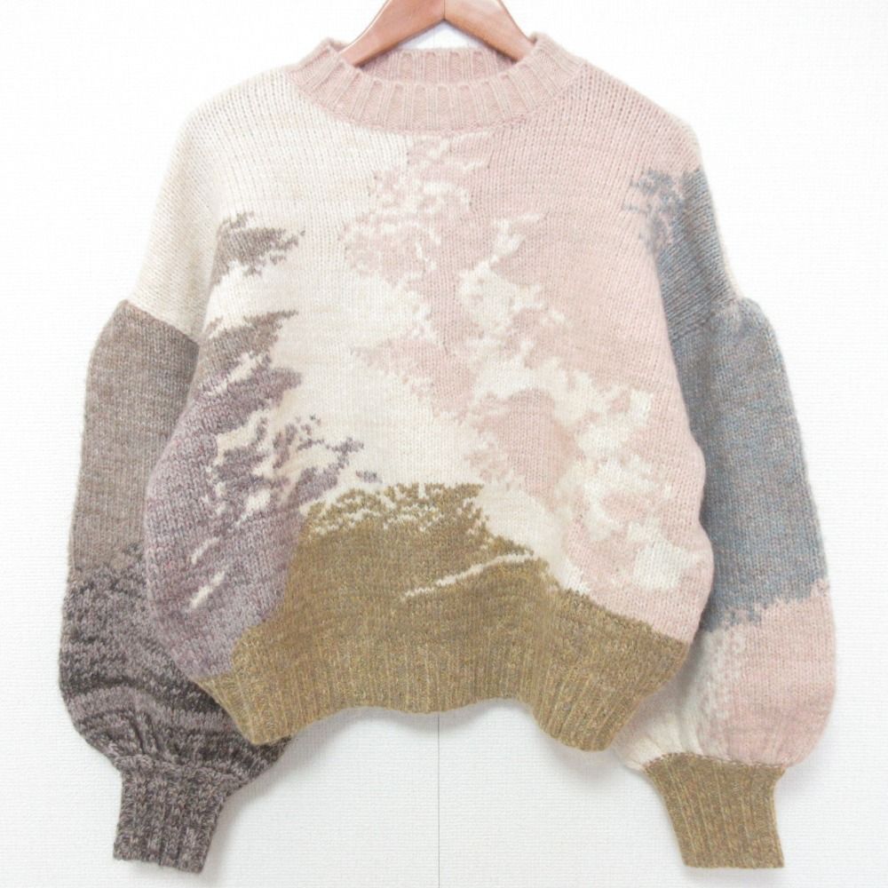 美品 21AW AMERI アメリ ANDREA ABSTRACT PAINT KNIT プル