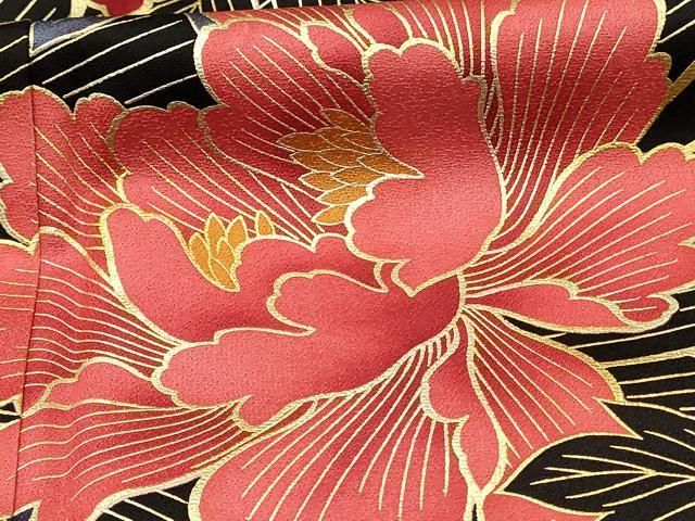 平和屋着物□豪華振袖 駒刺繍 牡丹 暈し染め 金彩 正絹 逸品