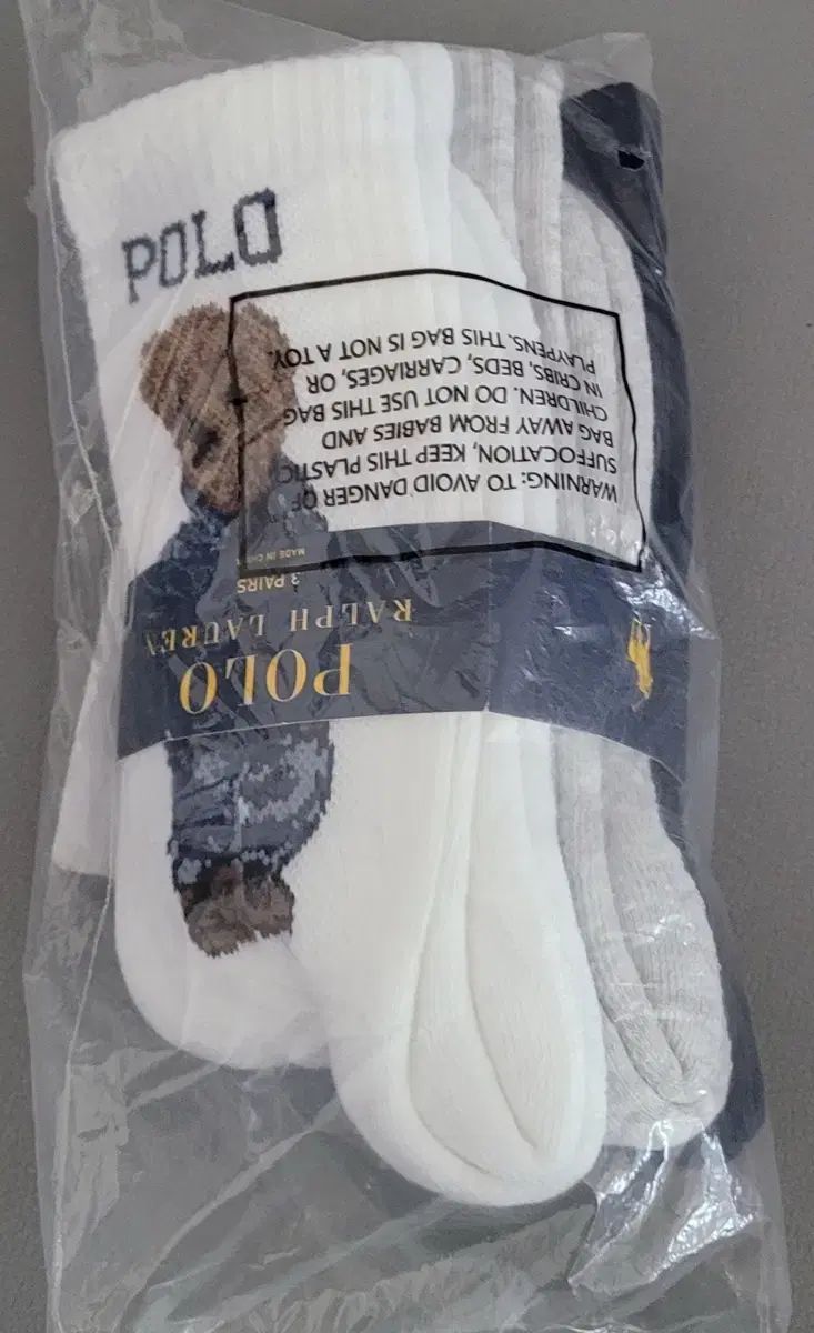 本物 ポロ Ralph Lauren ラルフローレン ベア くま レディースソックス 3 パック