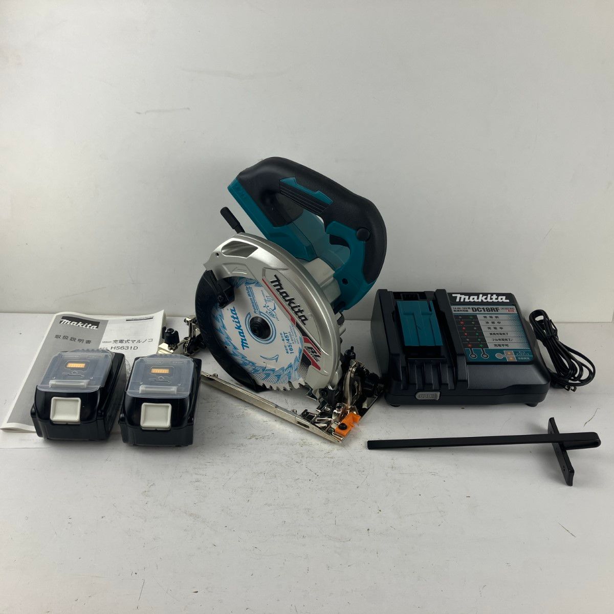 ЗЗMAKITA マキタ 18v 165mm 充電式丸のこ バッテリーx2 充電器 ケース付 HS631DGXS ブルー