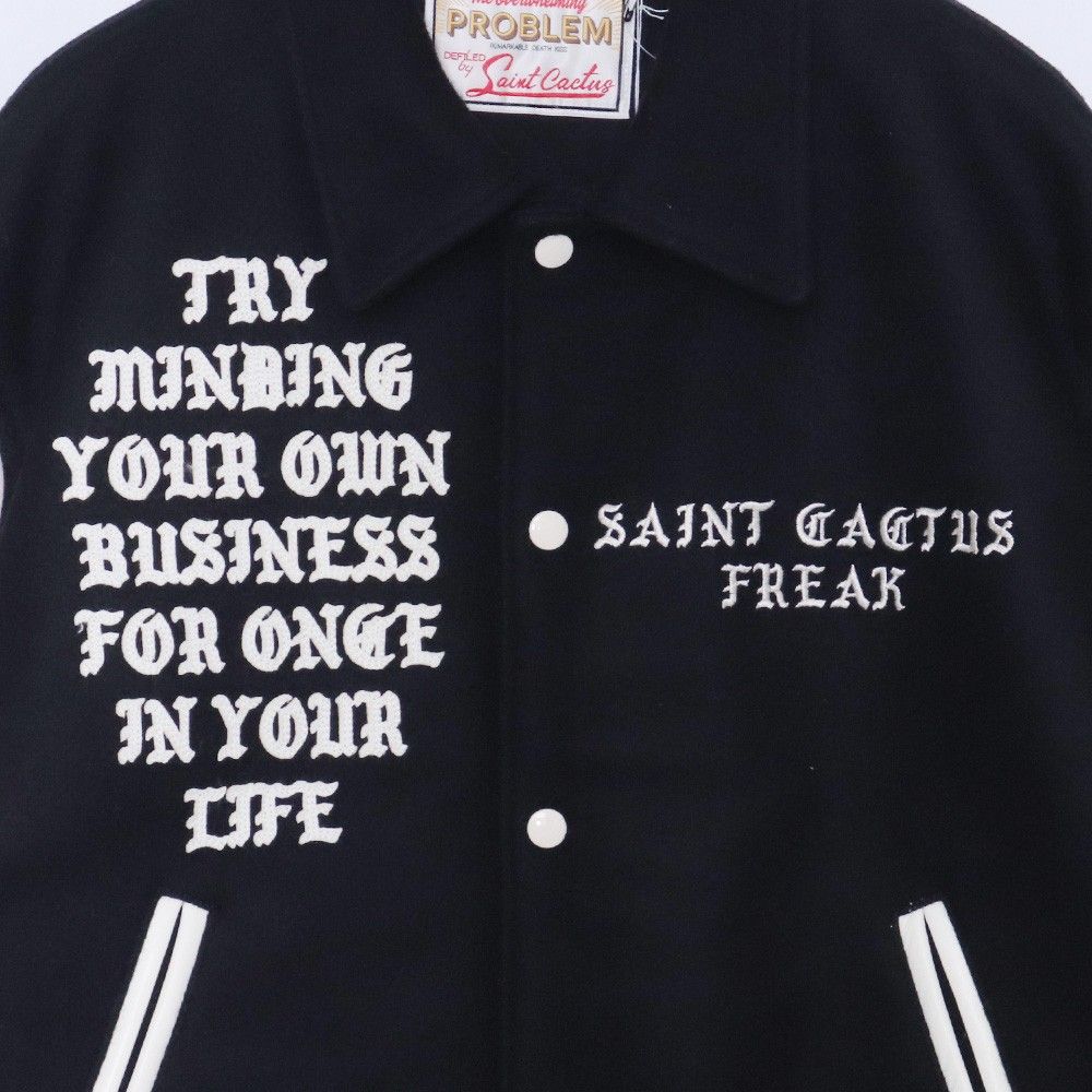 未使用 SAINT MICHAEL CP VARSITY JKT LMA Mサイズ ブラック SM-YS1