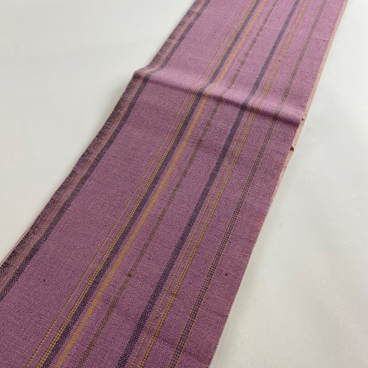 A21 新品　紬地　全通袋帯　美品 秀品 紬縞 幾何学 正絹 袋帯 秀品 紬地 縞 斜め格子 ピンク 全通 正絹 【中古】 - メルカリ