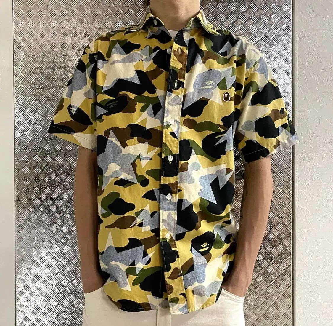 A BATHING APE アベイシングエイプ 迷彩柄 スター シャツ