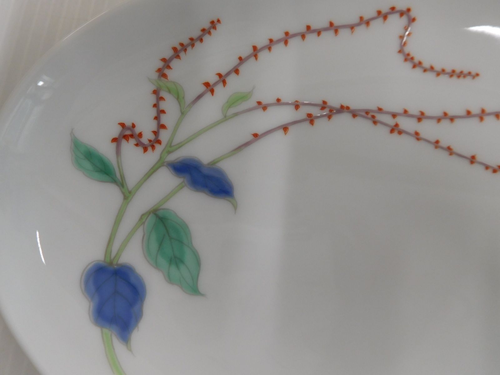 深川製　水引草　楕円多用皿5枚　楕円取皿5枚　全10枚セット　未使用　箱入 1826 深川製磁 水引草 楕円皿 5客 24cm 未使用 :