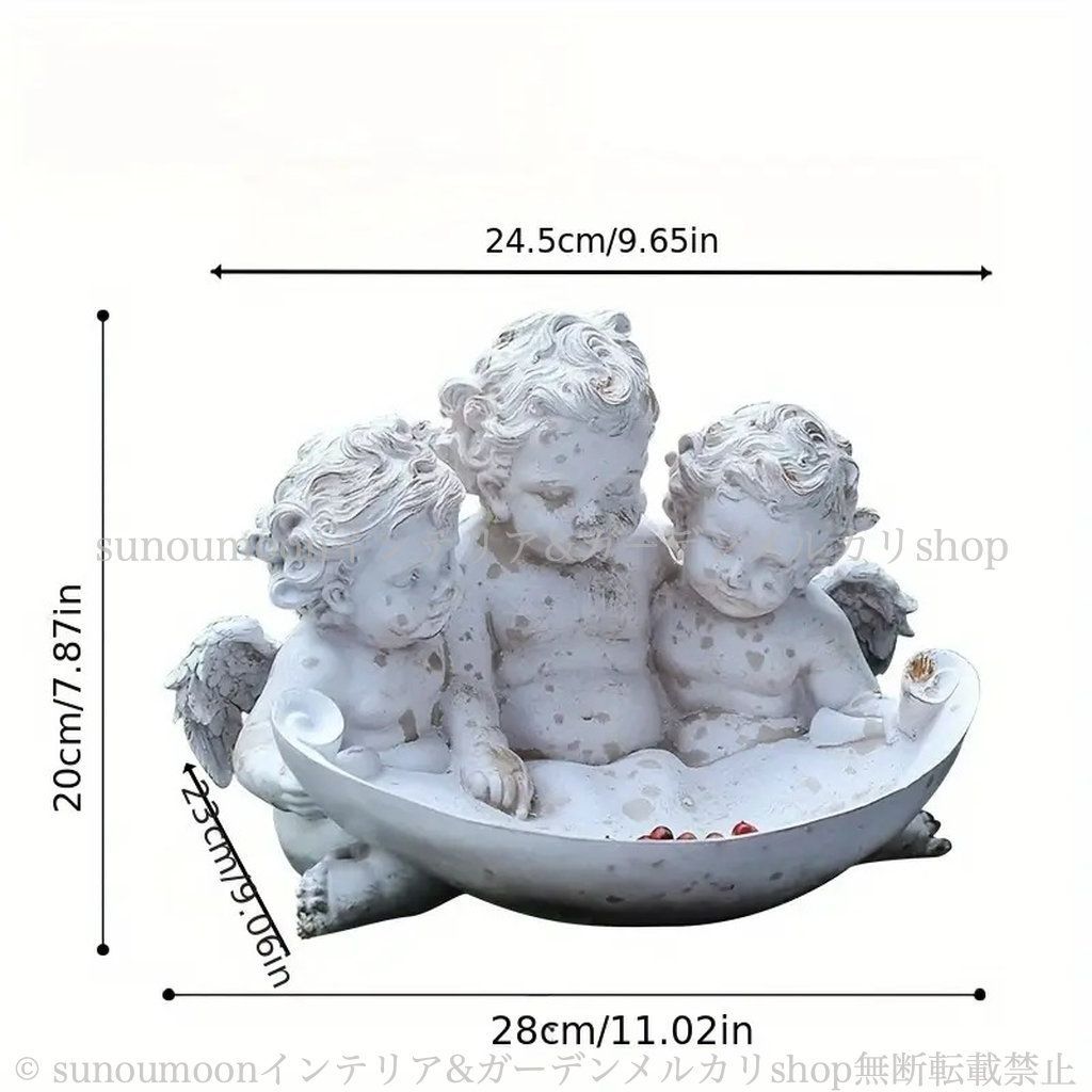 インテリア 樹脂 ガーデン雑貨 お洒落 彫刻 ガーデンオブジェ ホワイト ガーデニング おしゃれ シャビーシック ヴィンテージ調 小物入れ 庭の装飾 4-7 雑貨 ガーデン エンジェル ガーデンインテリア 庭 天使 シャビー加工 白 STEELWINDOWSANDDOORS_COM