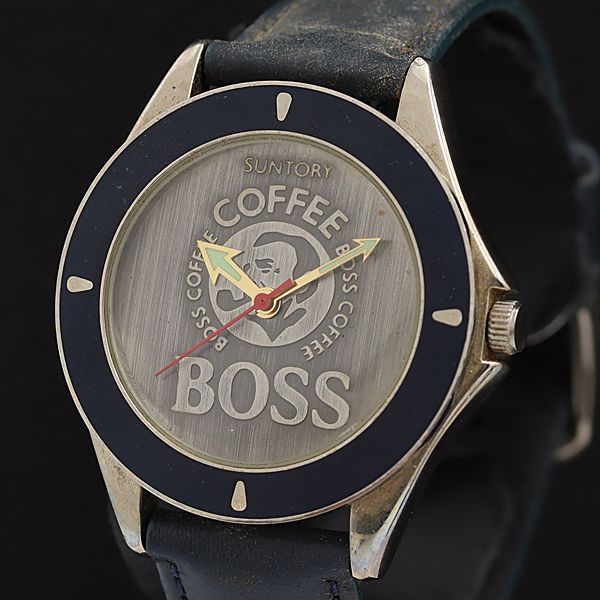 稼働 サントリー ボス BOSS コーヒー デザイン キャラクター文字盤 QZ