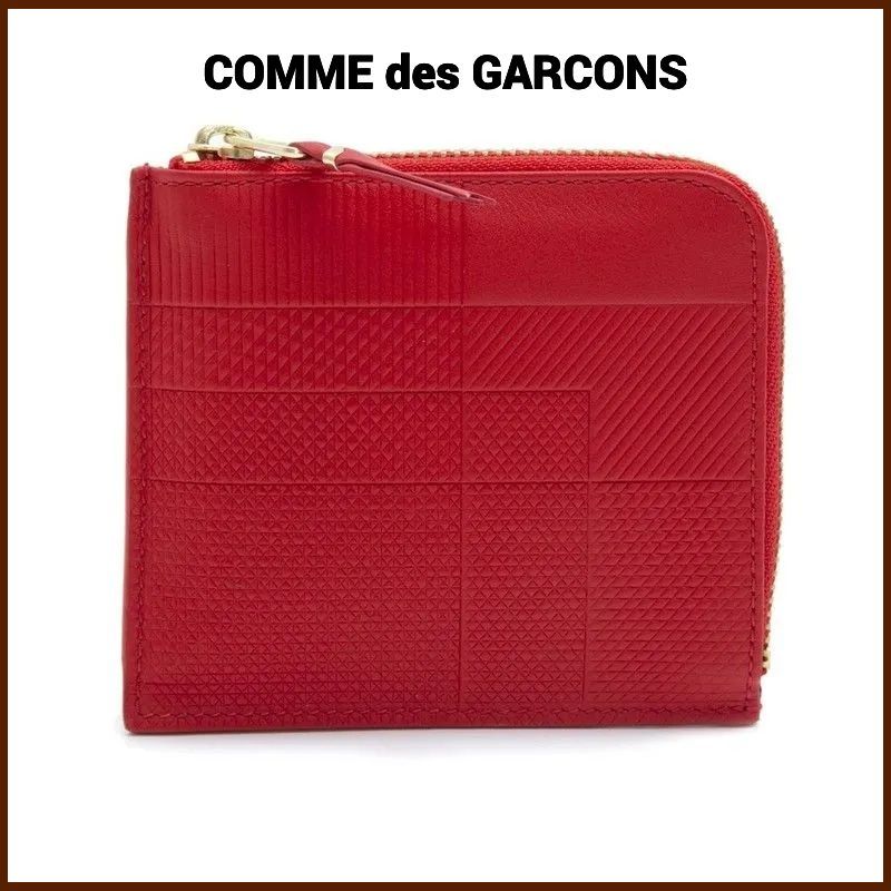 COMME des GARCONS ミニ財布 INTERSECTION WALLET SA3100LS ユニセックス RED コムデギャルソン  カウハイドレザー レッド メンズ レディース 新品未使用品