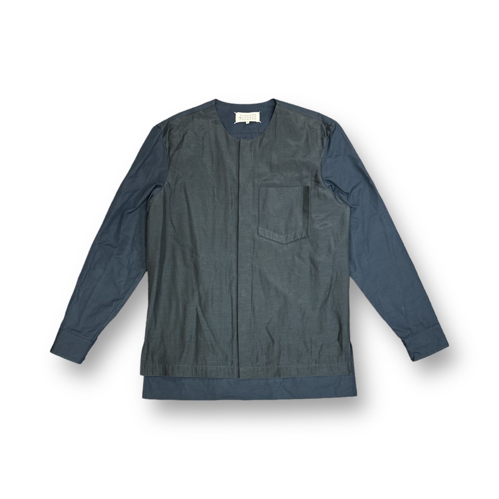 国内正規 Maison Margiela 20SS COLLARLESS SHIRT JACKET カラーレスシャツジャケット ノーカラー  メゾンマルジェラ S30DL0465 ネイビー S 74070A5 - メルカリ