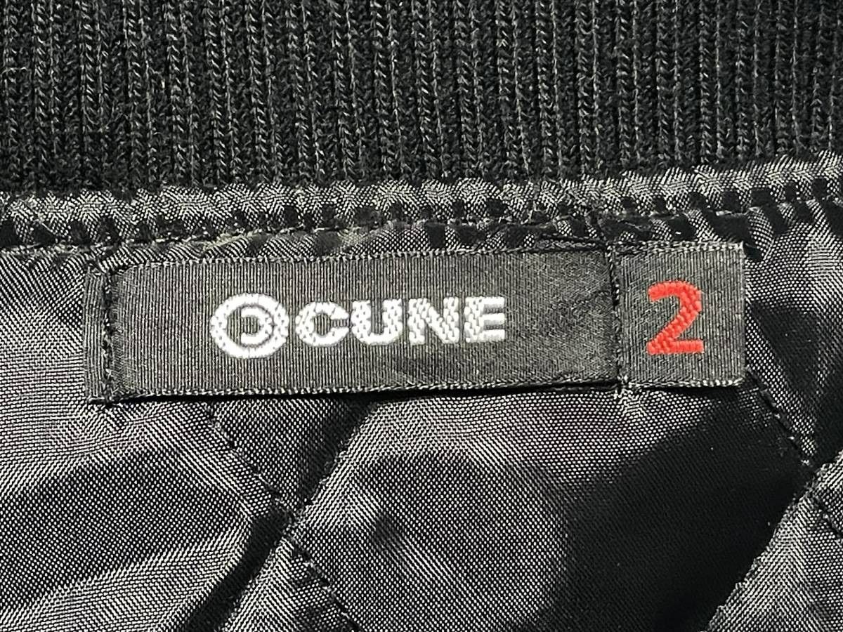 2 CUNE キューン 袖レザー スタジャン アワードジャケット STJN パンダ 