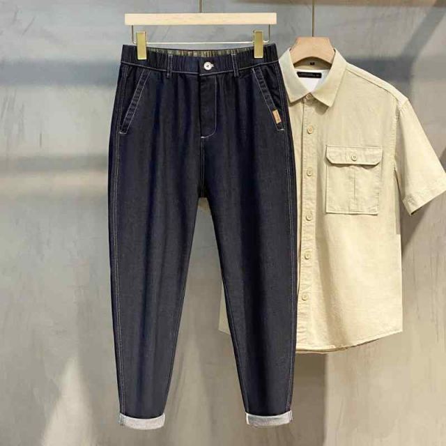 秋冬 コーデ メンズ  服 シンプル ファッション オシャレ 大人 かっこいい 大きいサイズ ストリート 紳士服  ジーンズ 薄手 デニム 九分丈 ビジネス カジュアル ストレート パンツ