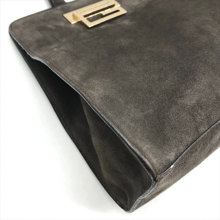 良品 GUCCI グッチ スエード G金具 ハンド トート バッグ ブラウン  