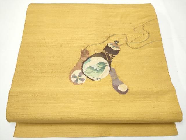 平和屋着物□極上 夏物 九寸開き名古屋帯 霞文 麻 逸品 DZAB0459kh5