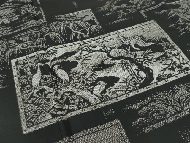 平和屋本店●希少 白泥染の第一人者・絣の魔術師 恵積五郎 本場大島紬 恵大島織物謹製 100亀甲 総詰 海島綿 濃紺地 証紙付 逸品 CYAA4150s6 平和屋本店□極上 白泥染の第一人者・絣の魔術師 恵積五郎 本場大島紬