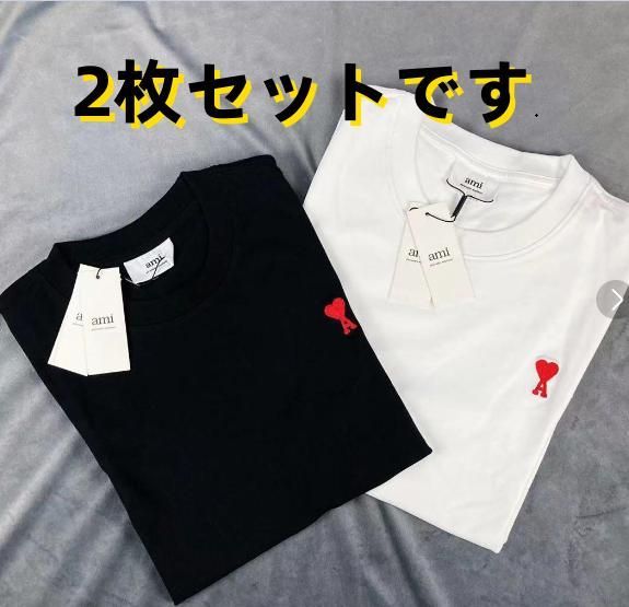 新品未使用 AmiParis アミパリス 半袖 Tシャツ ブラック 男女兼用 赤い 