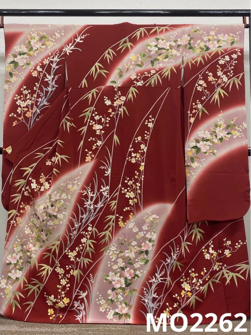作家振袖 十日町友禅 阿部佳雪 豪華 椿 身丈163cm 撥水加工済