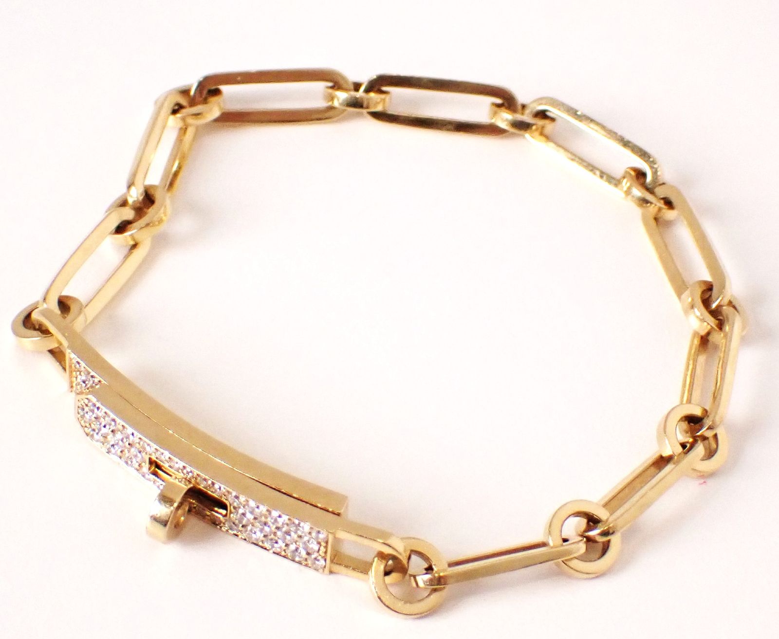 HERMES(エルメス) K18 ダイヤモンド ケリー ブレスレット D0.59ct 16.1 