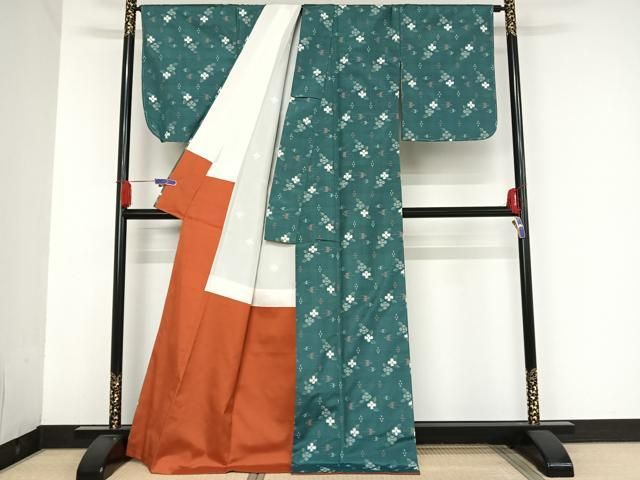 平和屋着物○上質な紬 舞花文 正絹 逸品 未使用 AAAU8173zg （平和屋  