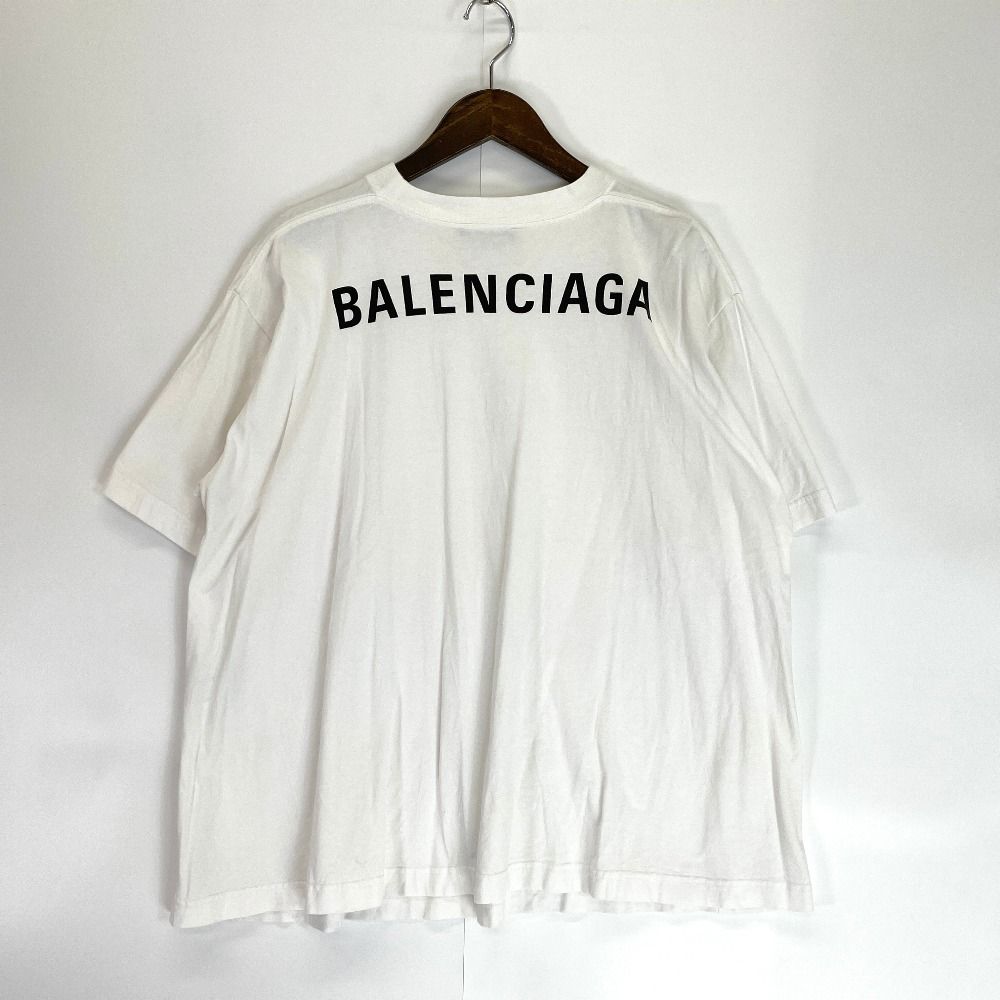 BALENCIAGA バレンシアガ ホワイト 578124 バックロゴ Tシャツ S