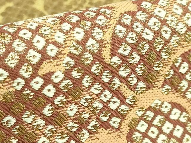 平和屋着物□極上 西陣 川島織物 六通柄 本袋帯 切嵌鹿の子文 金糸