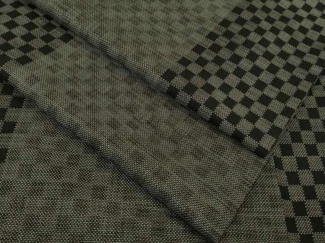 平和屋着物□極上 本場大島紬 ロング丈 9マルキ 市松 間道 逸品  