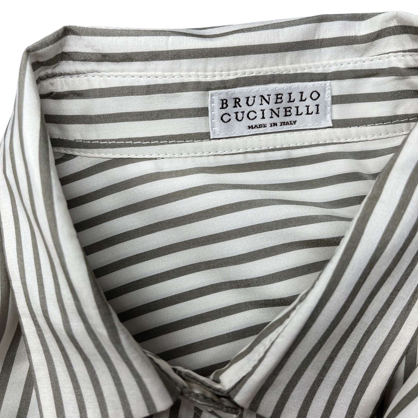 【最高級】BRUNELLO CUCINELLI ブルネロクチネリ シルクブラウス 未使用 ブルネロクチネリ brunello cucinelli シルク ストライプ