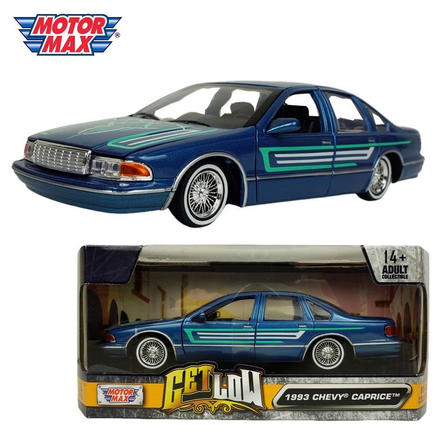 1|24 箱入り ミニカー MOTOR MAX 1 24 1993 CHEVY CAPRICE LOWRIDER モーターマックス シェビー カプリス キャプリス ローライダー ダイキャストカー GETLOW ビンテージ アメ車 インテリア