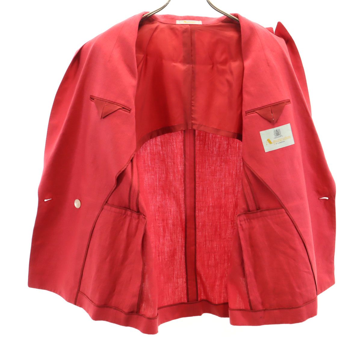Aquascutum アクアスキュータム 90s 日本製 リネン オールド ダブル