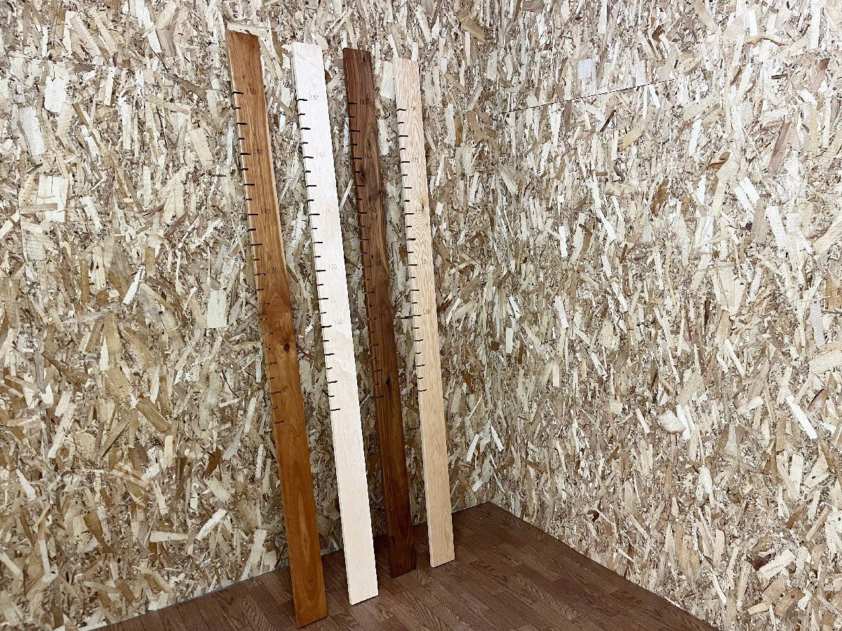 TATENO WOOD ART 展示 壁掛け身長計【オーク】成長記録 70～180cmまで ナチュラル シンプル 北欧スタイル 定価2.7万円 (貝412)